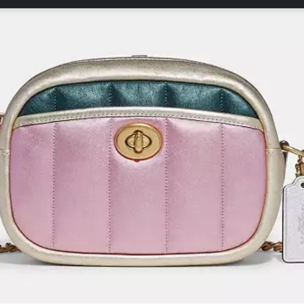 Coach Camera Bag With Colorblock Quilting